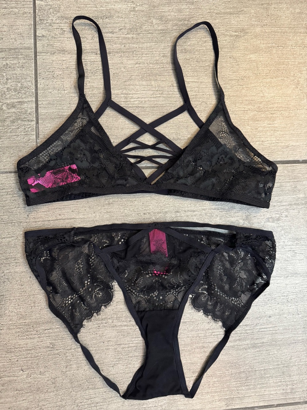 La Senza Black Lace Lingerie Set